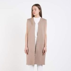*NEW* OAK + FORT Beige Sleeveless Vest